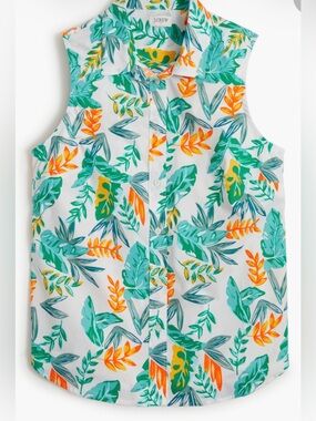 J.Crew Signature Fit Hawaiian Pineapple Cotton Poplin Shirt Medium NEW 3050